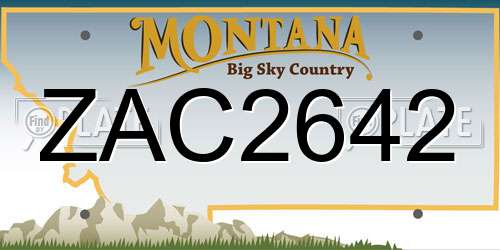 ZAC2642 Montana License Plate