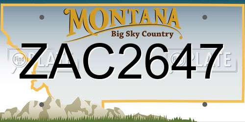 ZAC2647 Montana License Plate