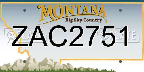 ZAC2751 Montana License Plate