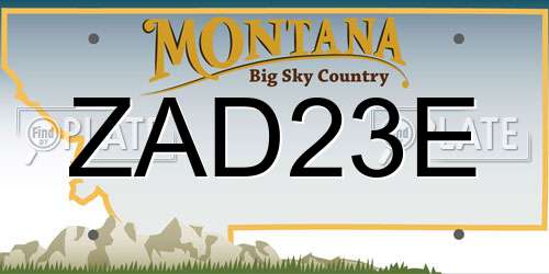 ZAD23E Montana License Plate