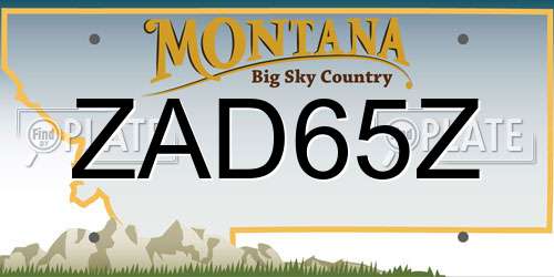 ZAD65Z Montana License Plate