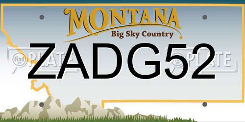 ZADG52 Montana License Plate