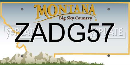 ZADG57 Montana License Plate