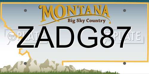 ZADG87 Montana License Plate