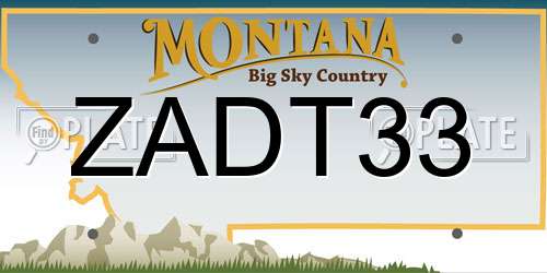 ZADT33 Montana License Plate