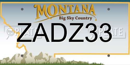 ZADZ33 Montana License Plate