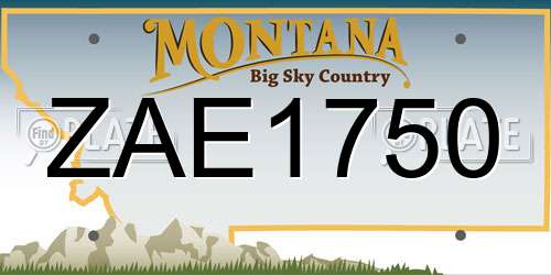 ZAE1750 Montana License Plate