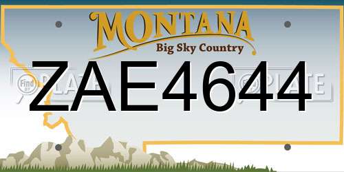 ZAE4644 Montana License Plate