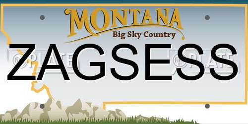 ZAGSESS Montana License Plate