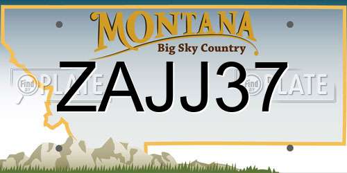 ZAJJ37 Montana License Plate