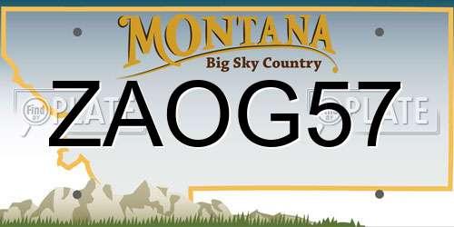 ZAOG57 Montana License Plate