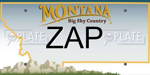 ZAP Montana License Plate