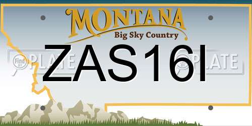 ZAS16I Montana License Plate