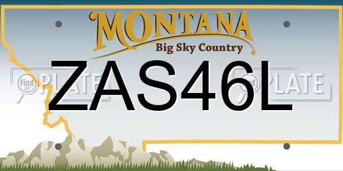 ZAS46L Montana License Plate