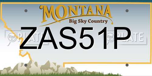 ZAS51P Montana License Plate
