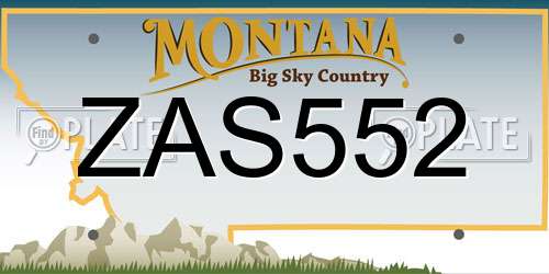 ZAS552 Montana License Plate