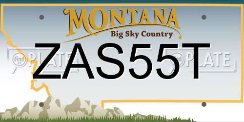 ZAS55T Montana License Plate