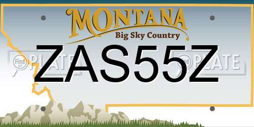 ZAS55Z Montana License Plate