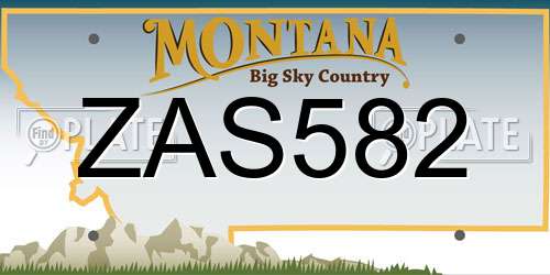 ZAS582 Montana License Plate