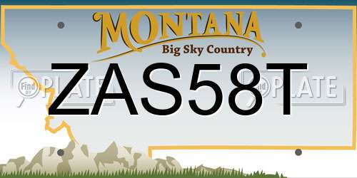 ZAS58T Montana License Plate