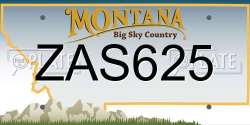 ZAS625 Montana License Plate