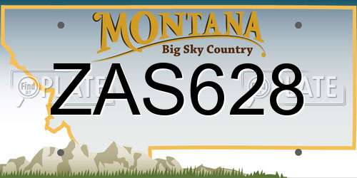 ZAS628 Montana License Plate