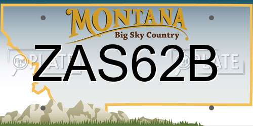 ZAS62B Montana License Plate