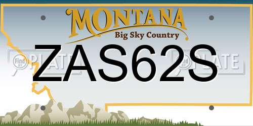 ZAS62S Montana License Plate
