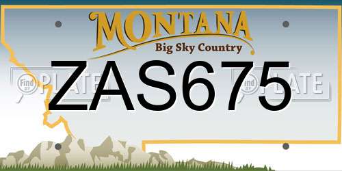 ZAS675 Montana License Plate