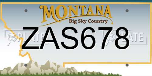 ZAS678 Montana License Plate