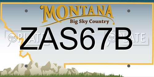ZAS67B Montana License Plate
