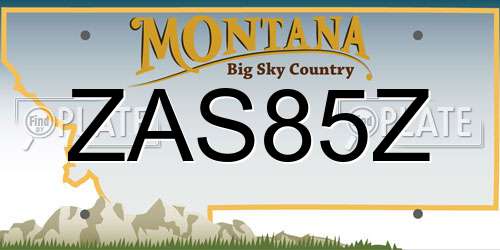 ZAS85Z Montana License Plate