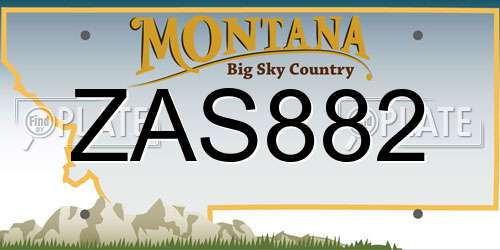 ZAS882 Montana License Plate