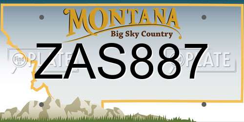 ZAS887 Montana License Plate