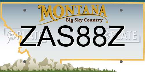 ZAS88Z Montana License Plate