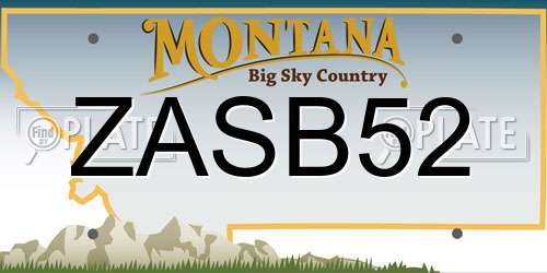 ZASB52 Montana License Plate