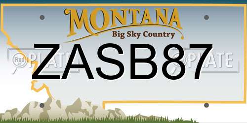 ZASB87 Montana License Plate