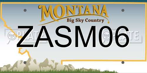 ZASM06 Montana License Plate