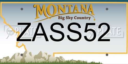 ZASS52 Montana License Plate