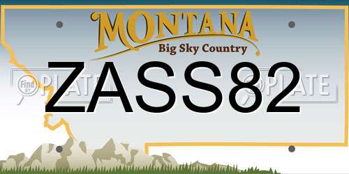 ZASS82 Montana License Plate