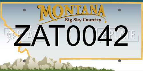 ZAT0042 Montana License Plate
