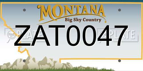 ZAT0047 Montana License Plate