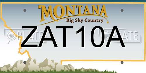 ZAT10A Montana License Plate