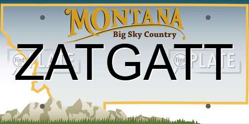 ZATGATT Montana License Plate