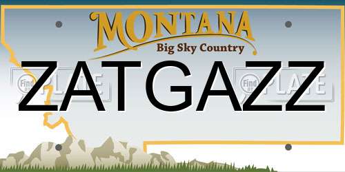 ZATGAZZ Montana License Plate