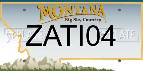 ZATI04 Montana License Plate
