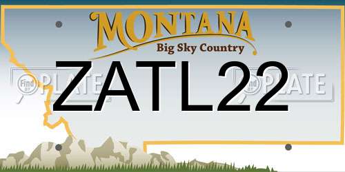 ZATL22 Montana License Plate