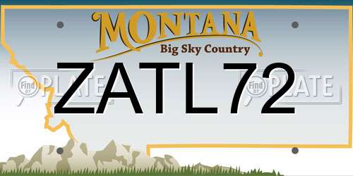 ZATL72 Montana License Plate