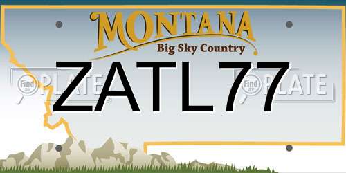 ZATL77 Montana License Plate