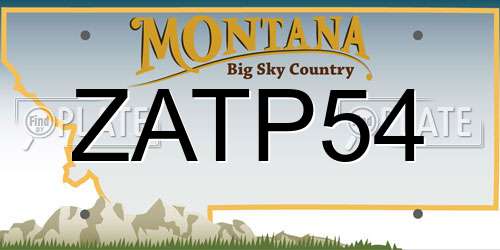 ZATP54 Montana License Plate